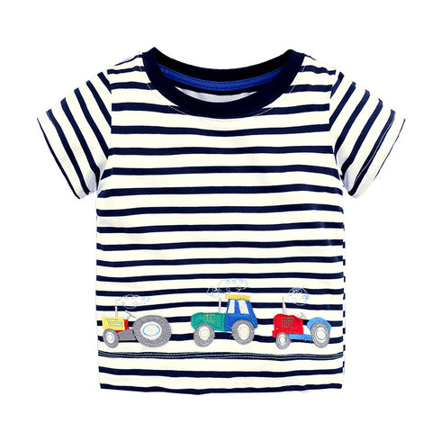 Knitted Cotton Baby Short-Sleeved T-Shirt