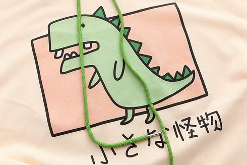 Kids Dinosaur Print Color-Block Sleeves
