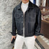 Men's Loose Lapel Casual Leather Jacket