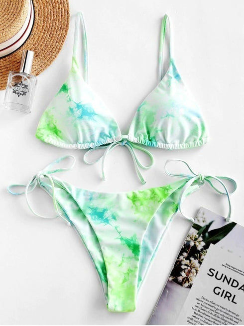 Halter Tie Dye Bikini Set