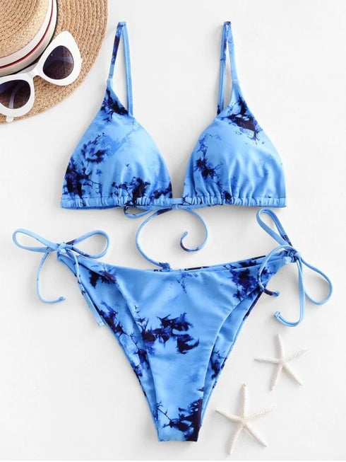 Halter Tie Dye Bikini Set