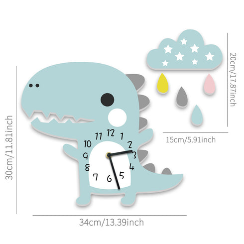 Cartoon dinosaur wall clock