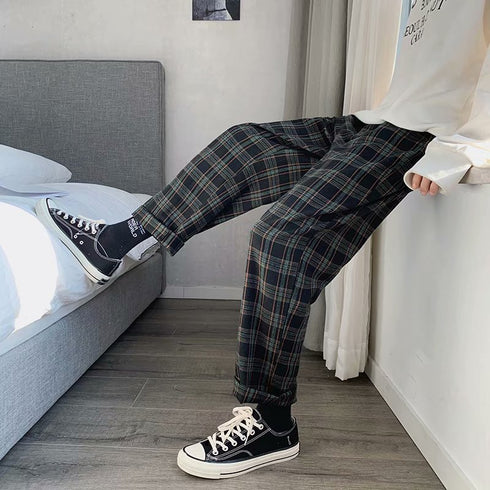 Boys Plaid Casual Pants