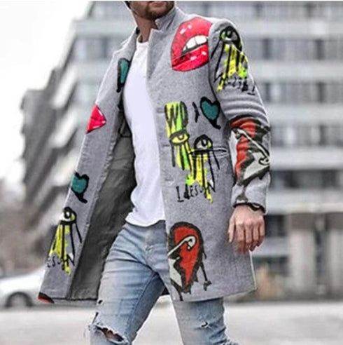 Loose Button Long Coats For Men