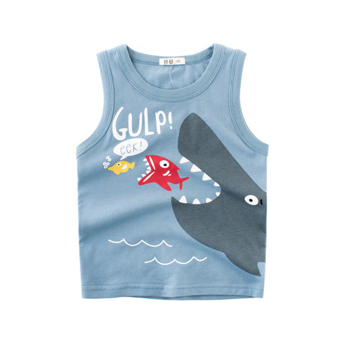 Kids Sleeveless Sling Cartoon Baby Top
