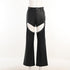 Women's Loose Hollow Straight Black Trousers