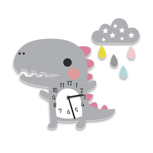 Cartoon dinosaur wall clock