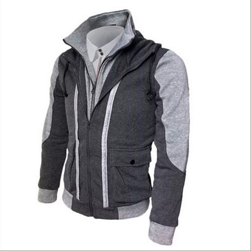 Men Fashion Multi Layer Collared Jacket