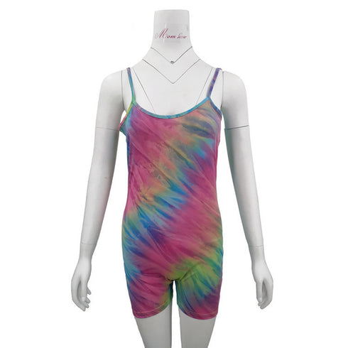 Ladies'  Random Printed Suspender jumpsuit