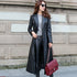 Thin long leather jacket