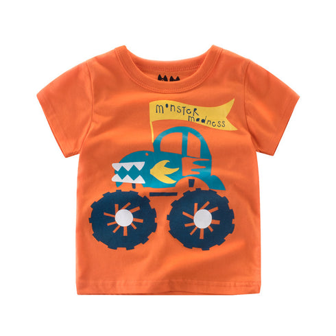 Kids Print Round Neck Short Sleeve T-shirt