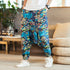 Chinese Style Printed Casual Pants Men Loose