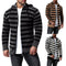 Striped Long Sleeve Hooded Zip-up Coats