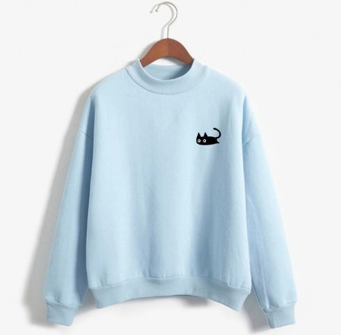 Women's SWEAT NEKO Solid Colour Sweatshirt