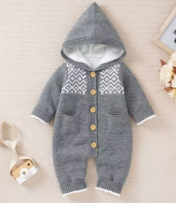 Babies' Knit Warm Jumpsuit