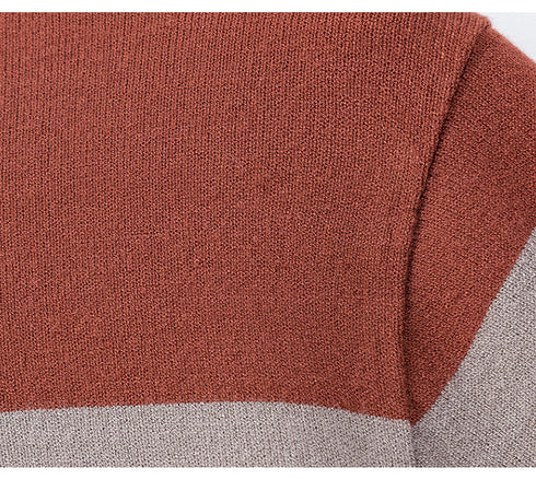 Men's Round Neck Striped Knitted Shirt