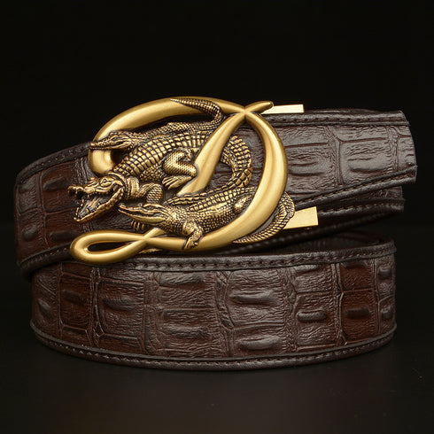Crocodile Buckle Belt Made of pure Cowhide