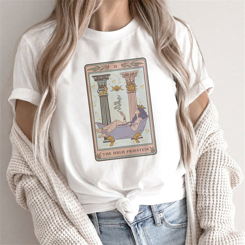 Women Print T-shirts Female Cartoon Tops