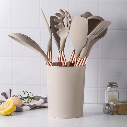 Silicone Kitchenware Set With Storage Seat