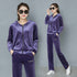 Women's Wide Leg Velvet Tracksuit