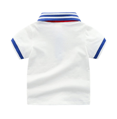 Children's Lapel Polo Sleeves Shirt