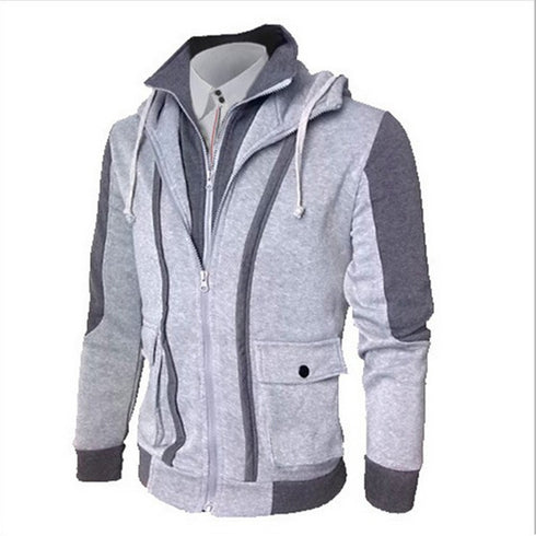 Men Fashion Multi Layer Collared Jacket