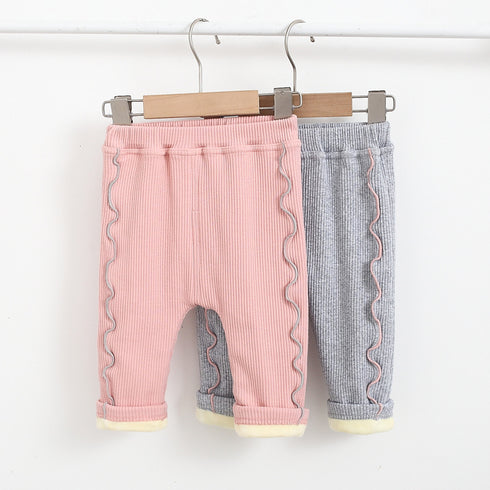 Toddler's Fleece denim lace trousers