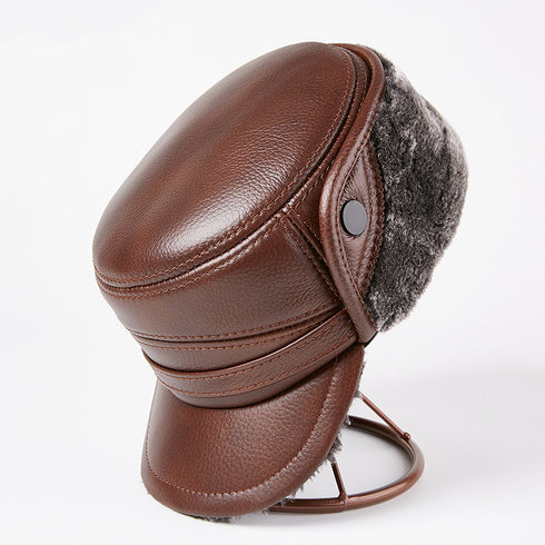 Men's Thick Warm Leather Cap