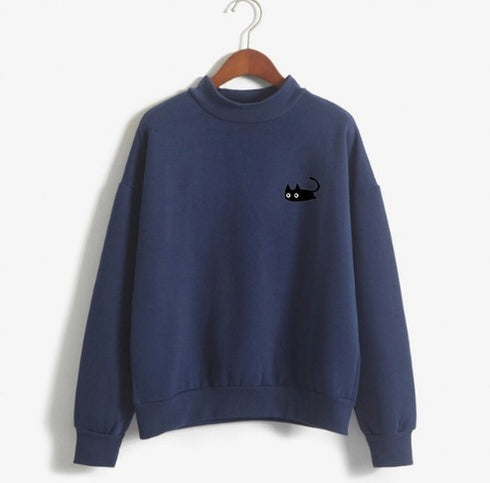 Women's SWEAT NEKO Solid Colour Sweatshirt