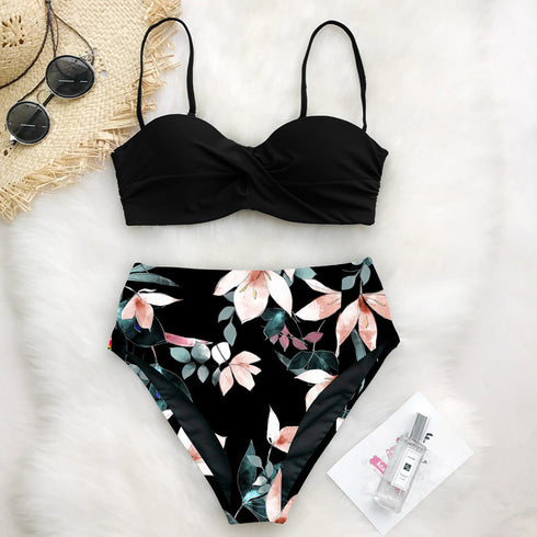 Printed bikini swimsuit set