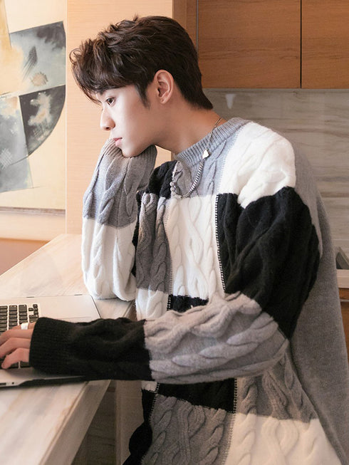 Crewneck Checkerboard Sweater