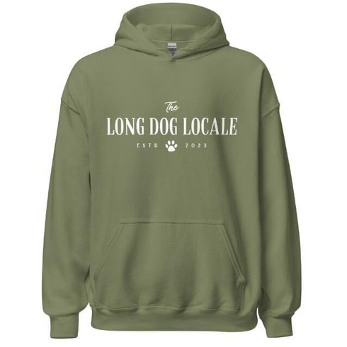 European And American Letter LONG DOG LOCALE Printed Hooded Sweatshirt