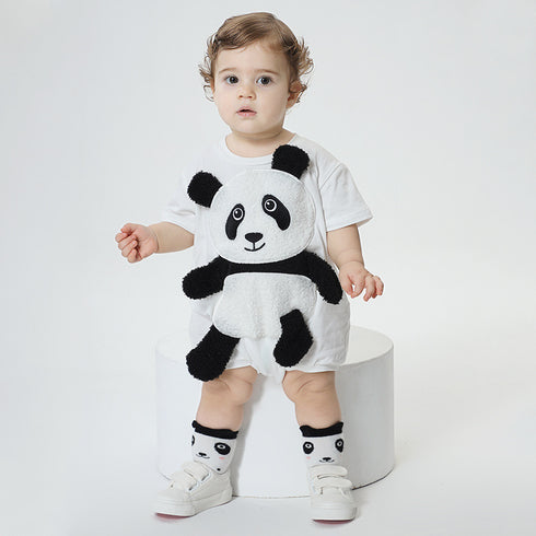 Leisure Short Sleeved Romper Three-dimensional Panda