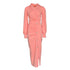 Women's Pink long-sleeved thigh cut dress