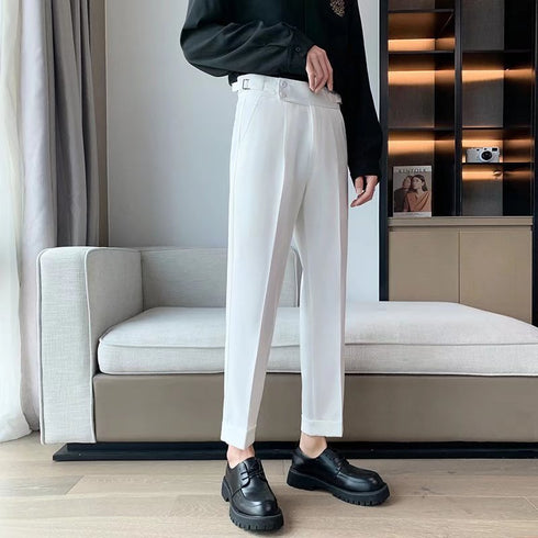 Draping Cropped Small Suit Pants