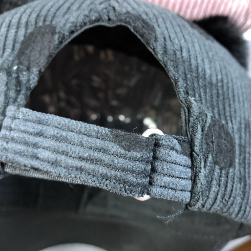 Double Ball Rabbit Fur Corduroy Peaked Hat