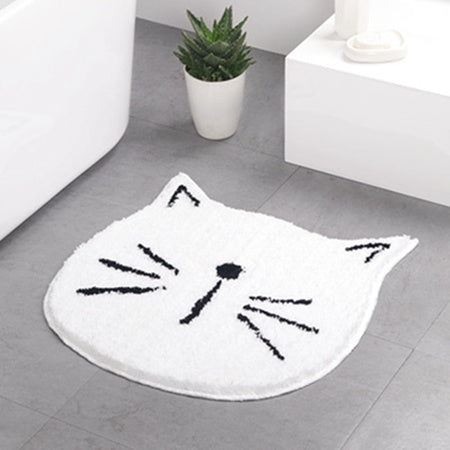 White Black Cartoon bathroom mat