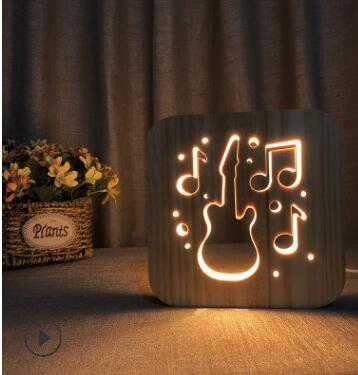 Guitar Saxophone Violin Music Note 3D Lamp