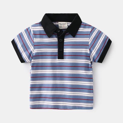 Children's Lapel Short Sleeve Top