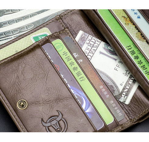 Cowhide men's leather wallet