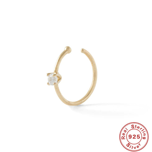 Sterling Silver Diamond Nose Ring