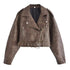 Women's Washable Gradient Leather Jacket
