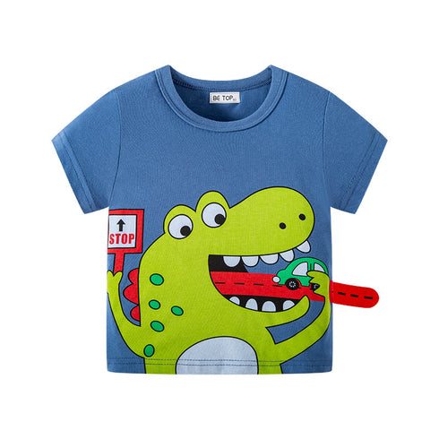 Toddler's Dino Monster Half Sleeve Shirt