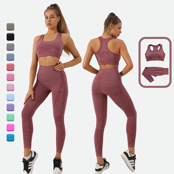 Seamless  High Waist Leggings and Crop Top Yoga Set