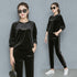 Women's Wide Leg Velvet Tracksuit