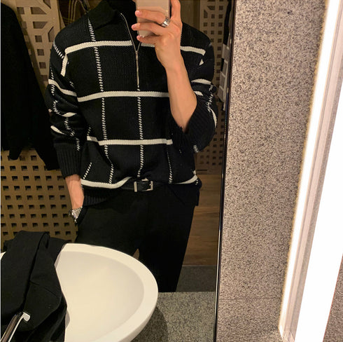 Men's Retro Lapels Knitwear Top