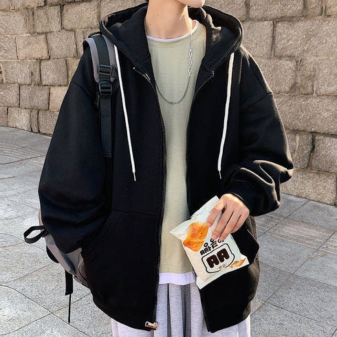 Mens Casual Hooded Zipper Coat