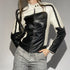 Patchwork Slim Leather Jacket