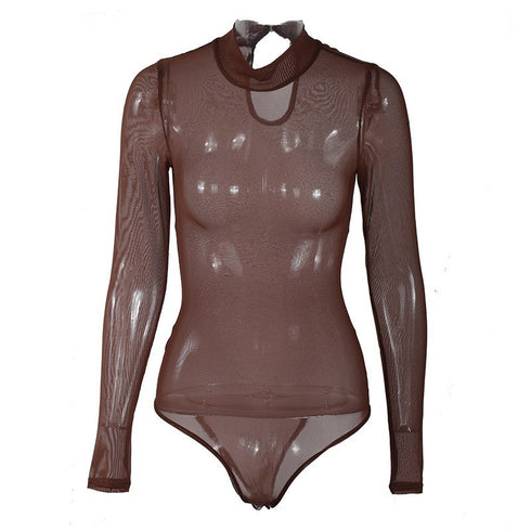 Women's tight-fitting long-sleeved jumpsuit