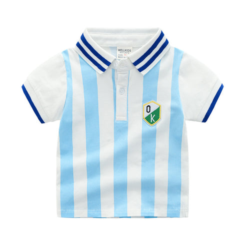 Children's Lapel Polo Sleeves Shirt